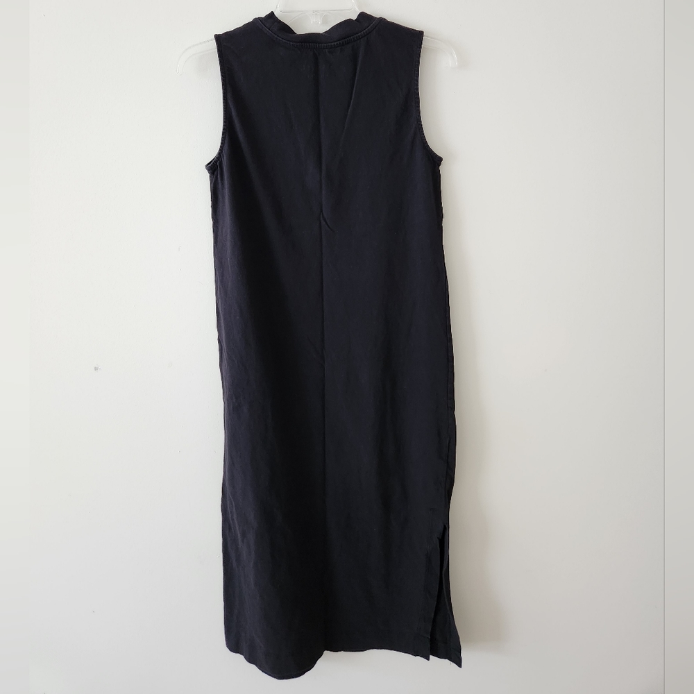 Everlane The Long Weekend Sleeveless Side Slit Midi Dress Cotton Black Small - Picture 7 of 10